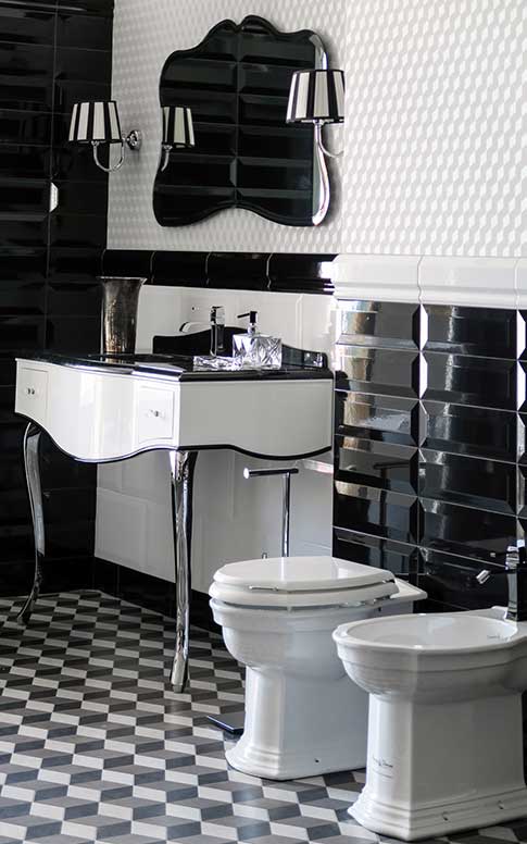 L'arredo bagno unico in ogni dettaglio! Mobile bagno bianco e nero